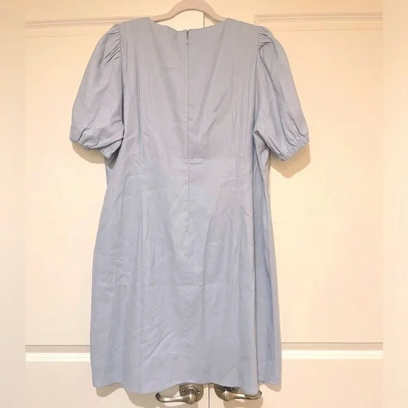 J.Crew NWT Stretch viscose/linen blend button front lined mini dress sz 16 BK977 - Picture 9 of 11